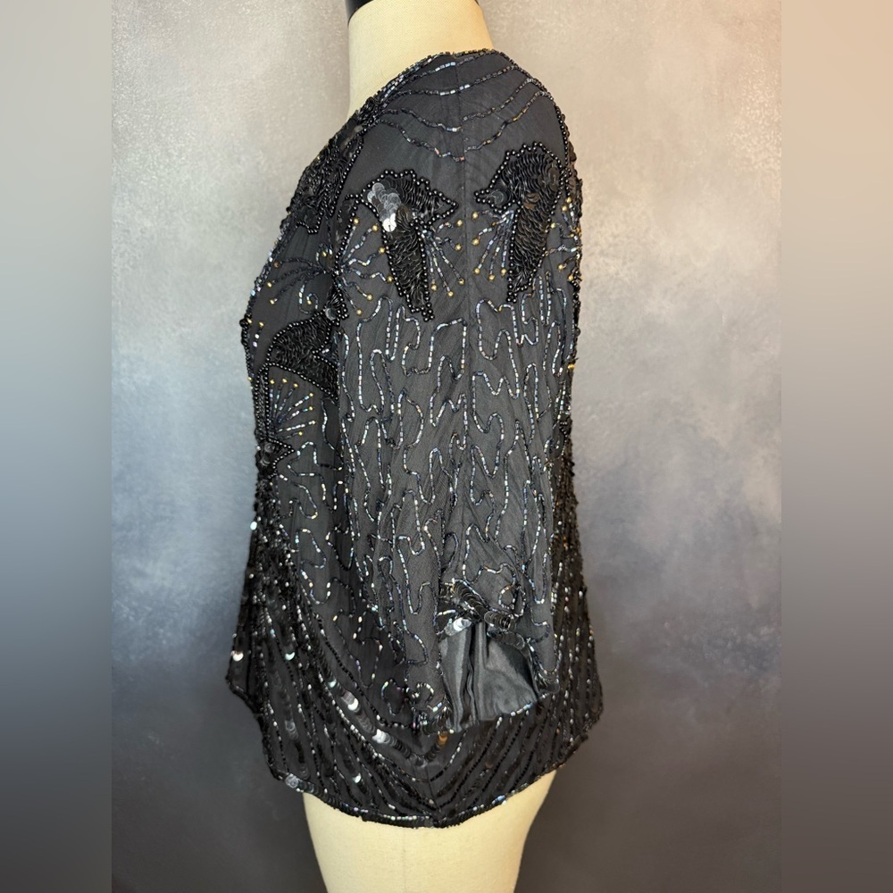 ✨ Vintage Beaded Silk Top – Made in India ✨ - Picture 11 of 13